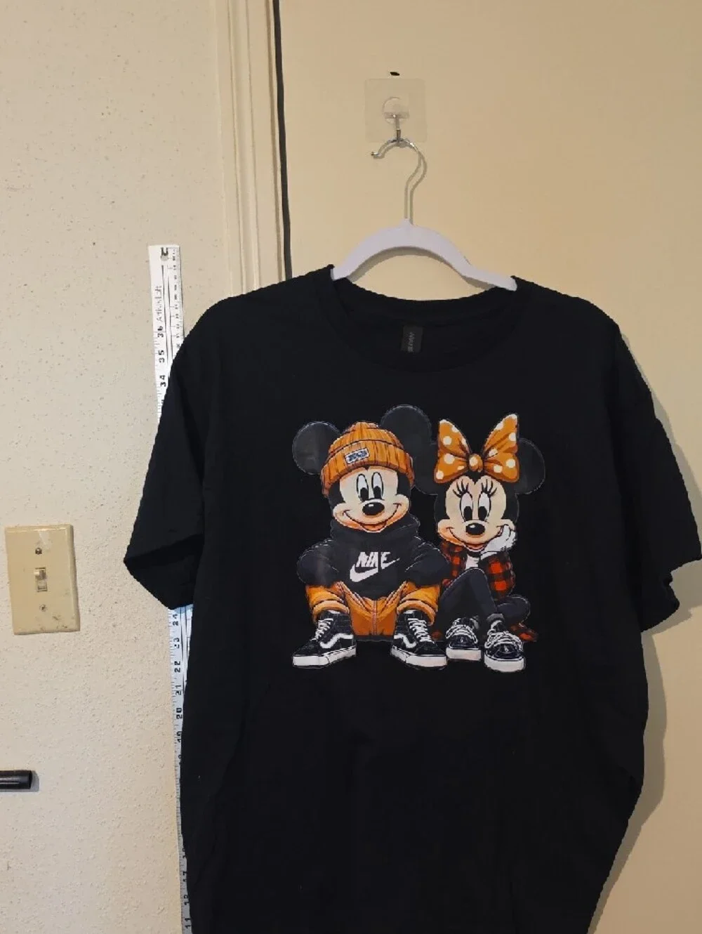 Gildan Black Kids Tee with Orange-Accent Mickey & Minnie Graphic - Picture 4 of 4